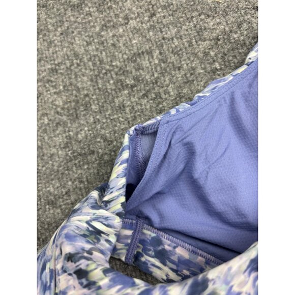 Athleta Sports Bra Womens Small Blue Geometric Racerback Removable Pads Yoga - Picture 6 of 6